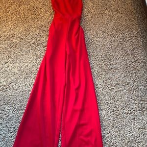 Red Halter Jumpsuit